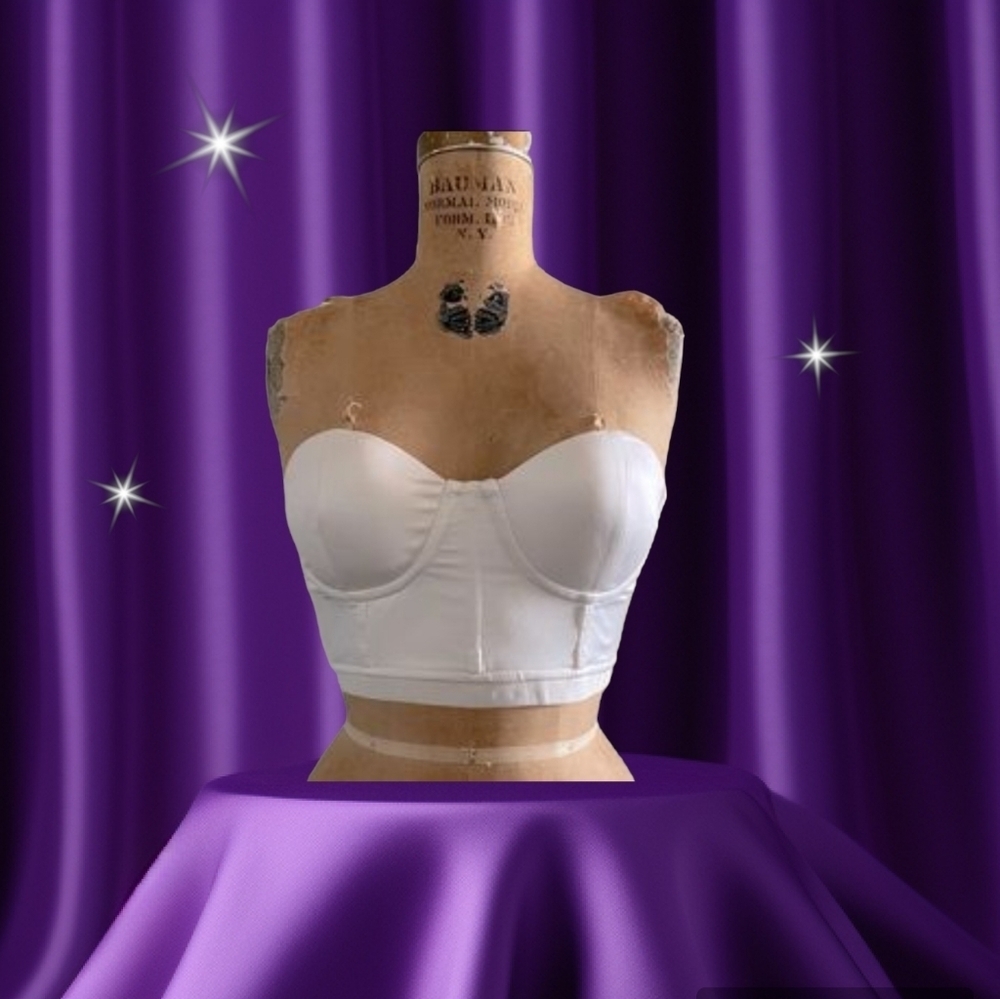 Michael Costello × Revolve Crop Top Bustier Satin Nude